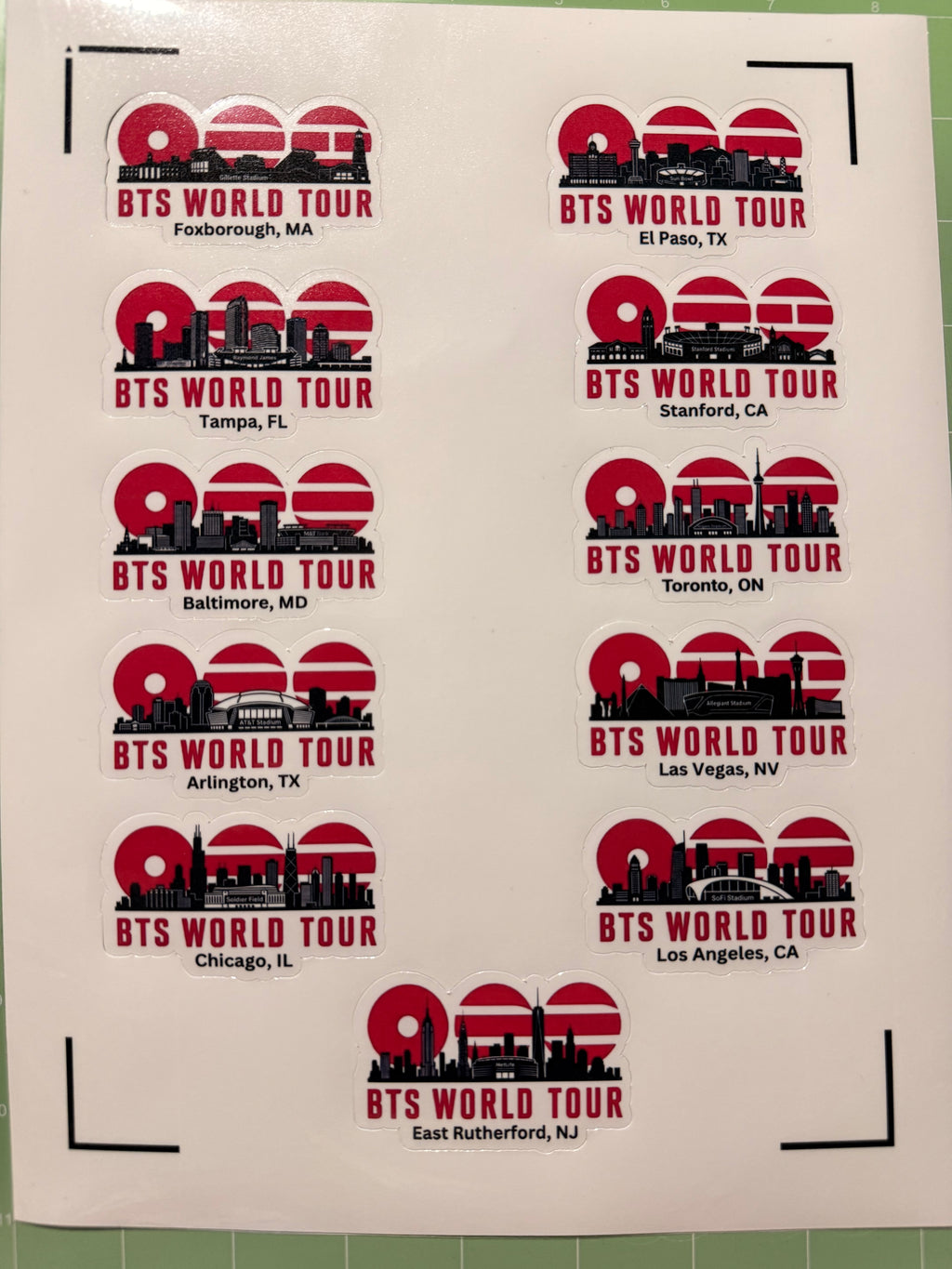 City Skyline World Tour Stickers