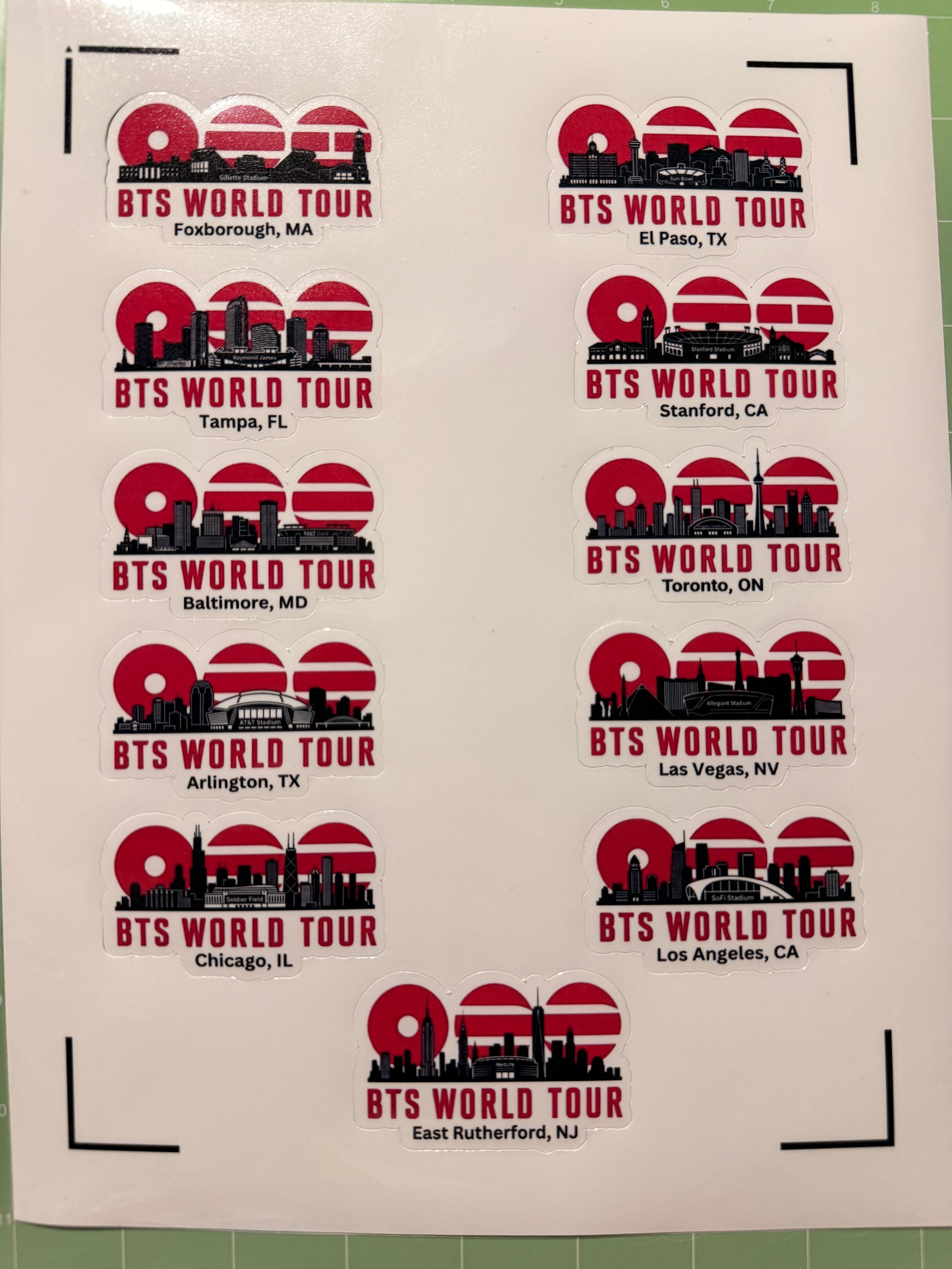 City Skyline World Tour Stickers