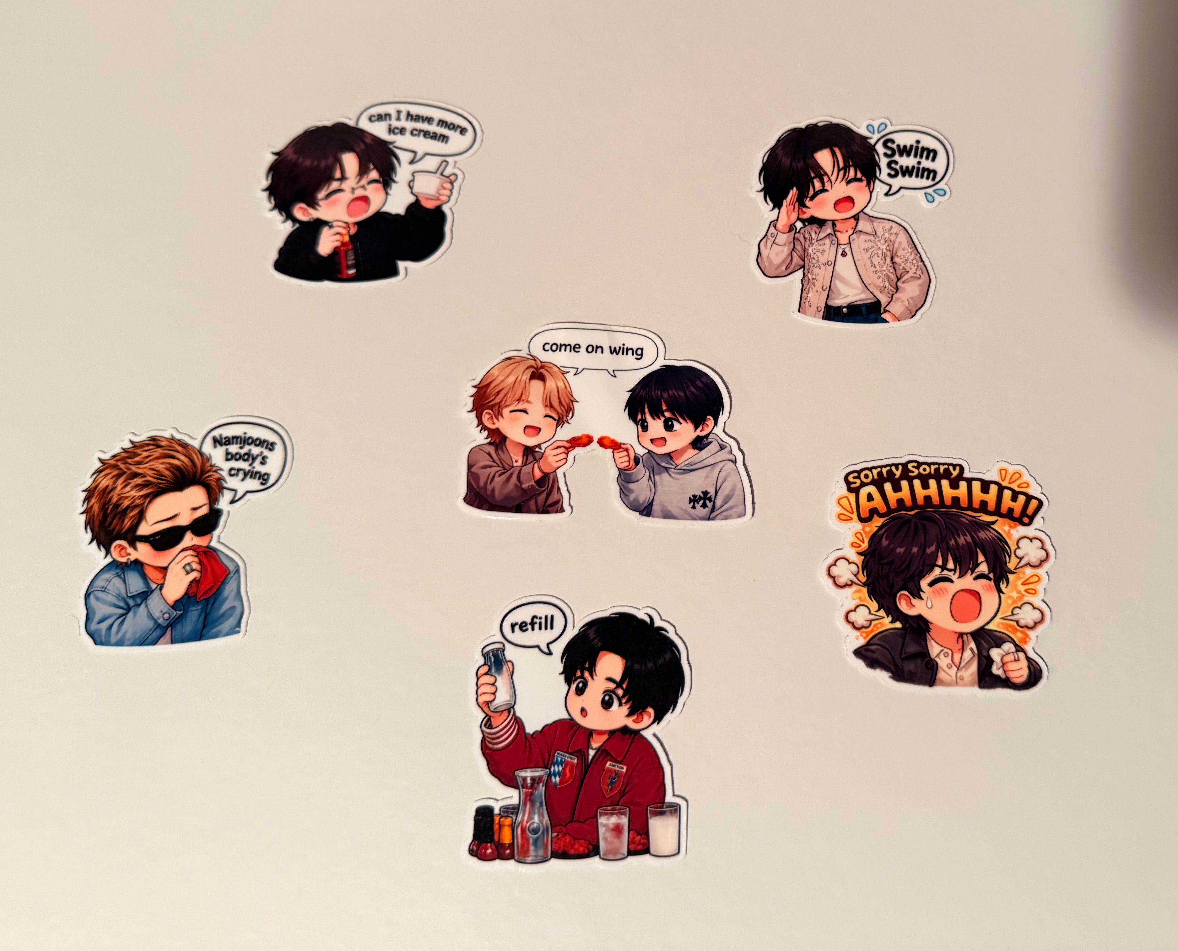 BTS Hot Ones Sticker Set | Fandom Fan Art Decal